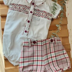 Boys' Set - Burgundy Checks